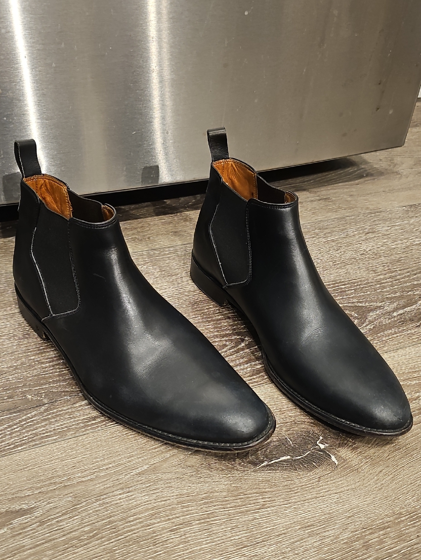 John Varvatos Black Leather Chelsea Boots